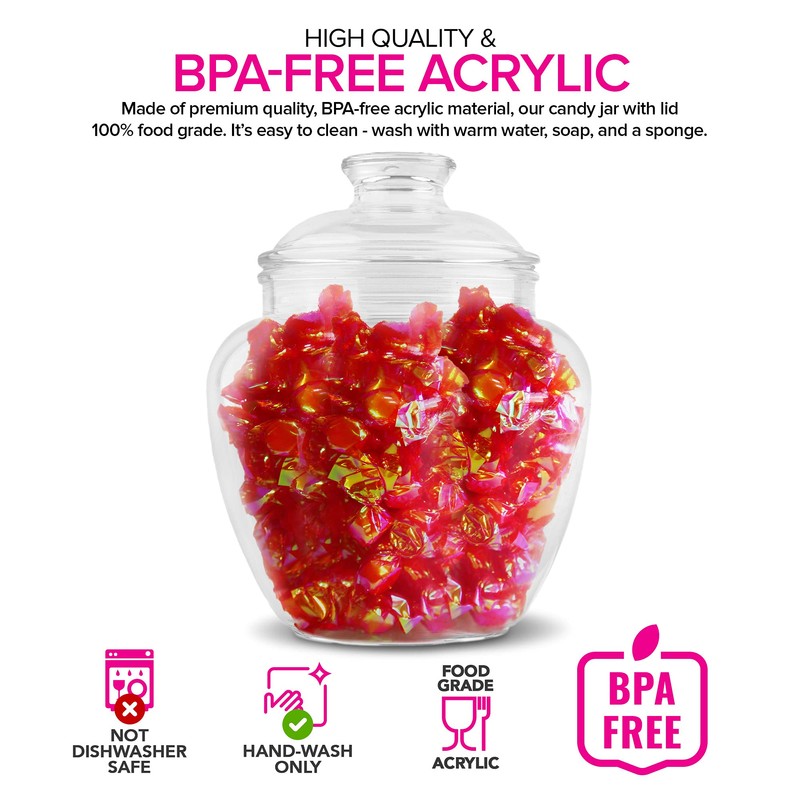 Modern Innovations 80-Ounce Candy & Cookie Jar with Lid, Premium