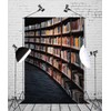 CORFOTO Fabric 4x5ft Bookshelf Backdrop Theme Photography Tall Big Library