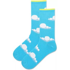 Hotsox Women's Fuzzy Clouds Socks 1 Pair, Light Blue, Women's 9-11 Shoe