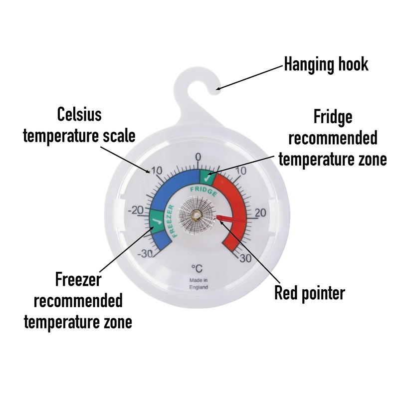 Fridge Thermometer Dial Refrigerator Thermometer 65 mm Dial Fridge Freezer