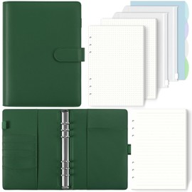 Skydye A5 Ring Binder, A5 Refillable, 135 Sheets A5 Refill Paper, Notebook A5 with Binder Pockets, A5 Binder for School Notes and Travel Journals