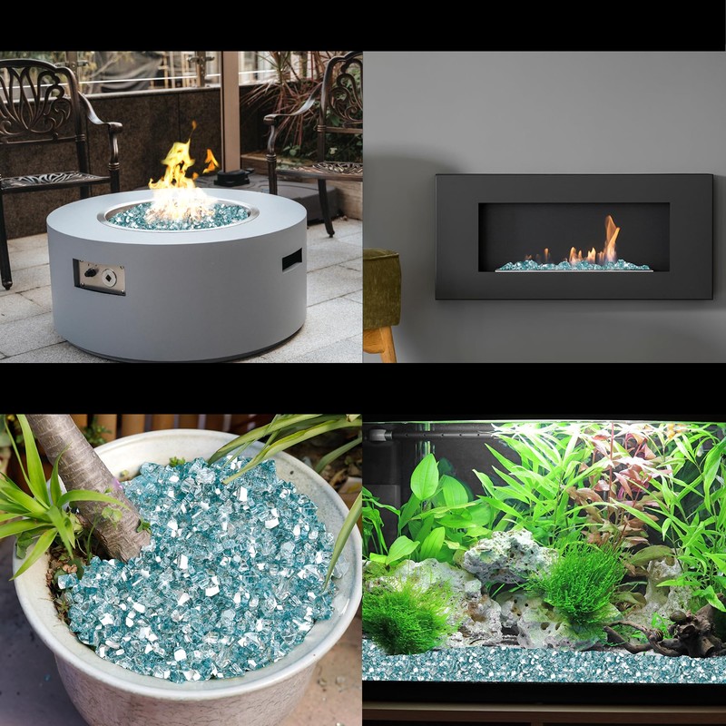 Skyflame 10-Pound Fire Glass for Fireplace Fire Pit and Landscaping,