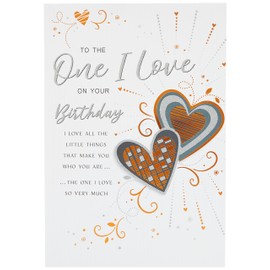 Piccadilly Greetings Regal Publishing C80751 Modern Birthday Card One I Love ,Grey- 9 x 6 inches