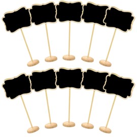 Mini Chalkboard Pack of 10 Small Wooden Chalkboard with Stand Place Cards Place Card Name Plate Price Tags for Wedding, Birthday etc.
