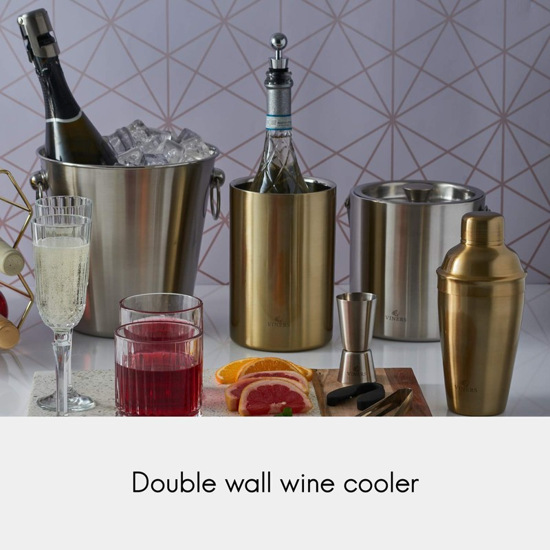 Viners Barware Gold Double Wall Ice Bucket, 1.3 L