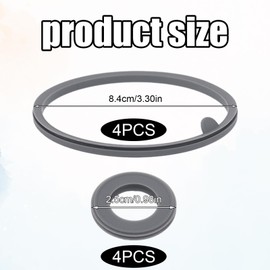 8pcs Lid Gasket Replacement for Blender Bottle Strada Flip Shaker Cup Water Bottle Parts Accessories, 2 Sizes Silicone Seal Ring for Blenderbottle Strada Flip Shaker 24 oz 28 oz(Gray)