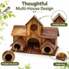 Wooden Bird House for Garden & Backyard – Multi-Room Outdoor