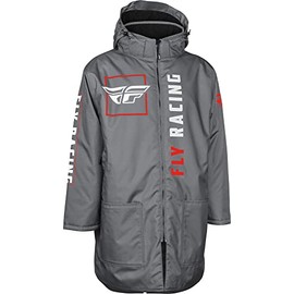 Fly Racing Pit Coat (Grey/Red, One Size)