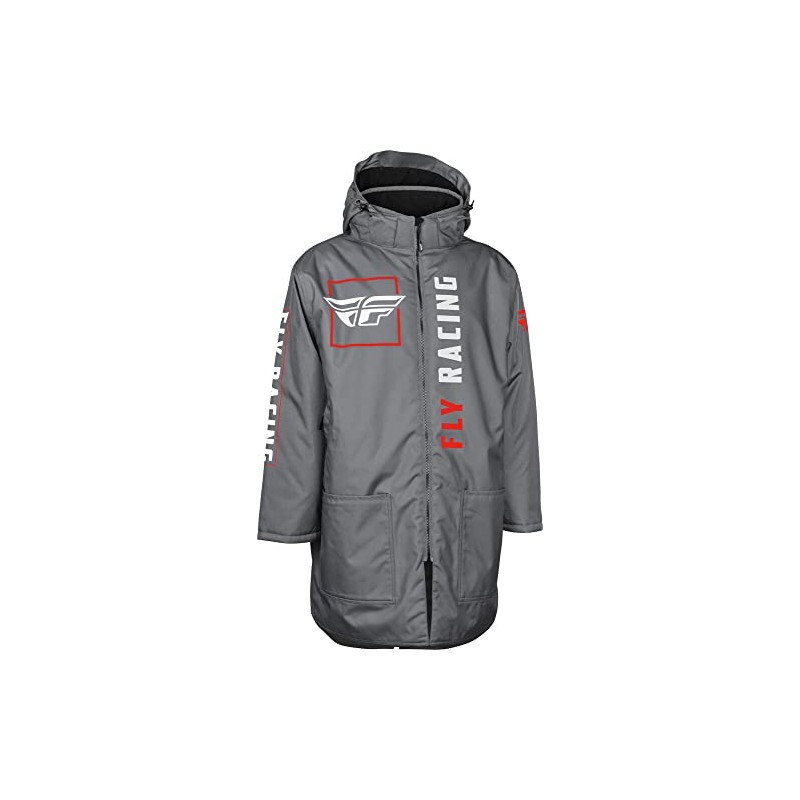 Fly Racing Pit Coat (Grey/Red, One Size)