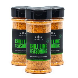 The Spice Lab No. 199 - Chili Lime Margarita Premium Gourmet Salt - Gluten-Free Non-GMO All Natural Premium Gourmet Salt - 6.8oz. Shaker Jar - 3 Pack