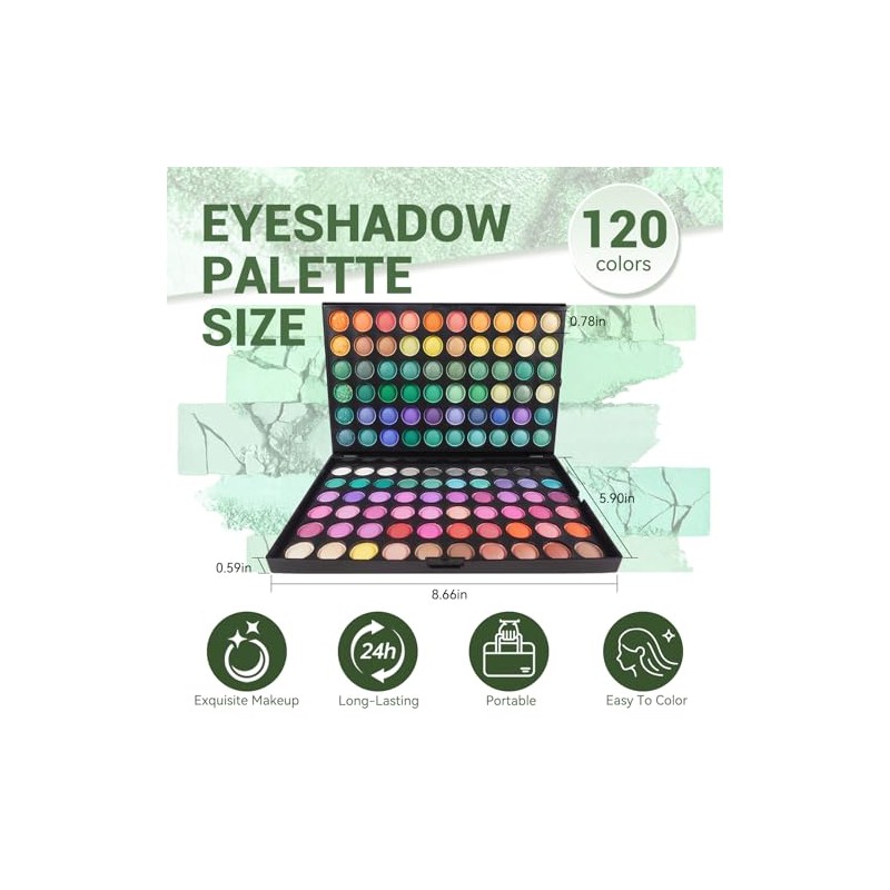 Pure Vie Professional 120 Colors EyeShadow Palette Makeup Contouring Kit