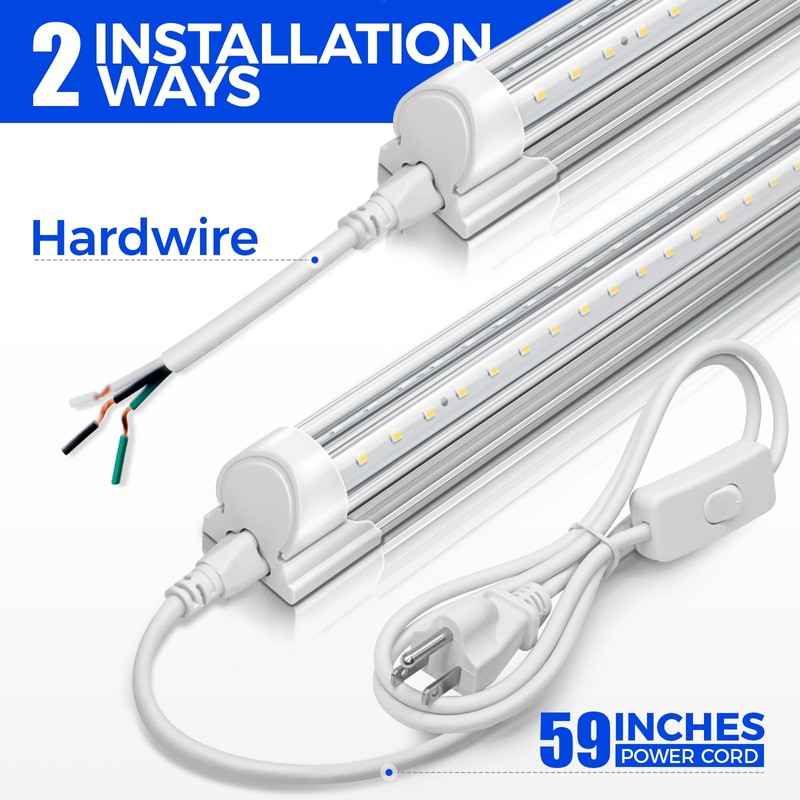 Barrina 5000K 2FT LED Shop Light, 3000LM, 20W, T8 Shop