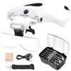 Anpro Magnifying Glasses Headset with Light, 5 Detachable Lenses (1X-3.5X),