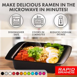 Rapid Ramen Cooker - Microwave Ramen in 3 Minutes - BPA Free and Dishwasher Safe (Red, 1-pack)