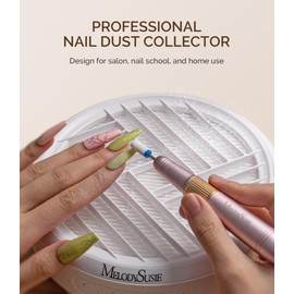 MelodySusie Compact Nail Dust Collector with Lightweight Design,Hpro 3800RPM Portable Nail Vacuum Fan with 3 Suction Modes,Reusable Filter & Easy-Control for Beginners,Nail Students & Home Use,White