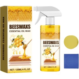 Beeswax Wood Polish Spray, Beeswax Essential Oil Wax for Furniture & Floor Cleaning, Restores Shine, Protects and Conditions Wood Surfaces