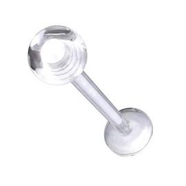 Paula & Fritz® Universal Stud Labret Monroe Cartilage Lip Piercing Clear Hemisphere All Sizes Acrylic Bioflex, Acrylic