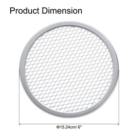 sourcing map Pizza Screen, 6" Restaurant-Grade Aluminum Round Pizza Baking Screen with Holes Seamless for Pizza Party Kitchen Restaurant Cooking, Silver Tone