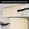 hoeflife Room Divider Blackout Curtains & Ceiling Curtain Track Set