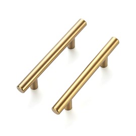 Ravinte 50 Pack 6 inch Cabinet Pulls Brushed Brass Stainless Steel Kitchen Drawer Pulls Cupboard Handles Cabinet Handles 3.75” Hole Center