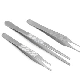 AAPROTOOLS 3 PCS Dressing TWEEZER ADSON, Dressing, KOCHER 15CM, 12CM, 1X2 Tissue Forceps PLIER Instruments A+ Quality
