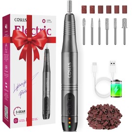 COSLUS Wireless Portable Nail Cutter, 11 in 1 Professional Manicure and Pedicure Set, Nail File for Gel Nails and Acrylic Nails, Nail Shapes, Callus Removal