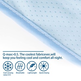 Double-Faced Cooling Blanket for Kids, Q-Max>0.5 Arc-Chill Cooling Fiber Absorbs Body Heat, Breathable Blankets for Adults to Keep Body Cool,Summer Cool Blanket, Soft Cold Blanket（60''x80''）