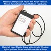 ID Card Holder with Retractable Strap 1 Set Black Transparent