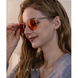 ANYLUV Blue Light Glasses for Woman Men, Womens Blue Light Blocking Glasses for Gaming Computer Anti Eyestrain