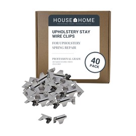 House2Home 40 Pack Upholstery Stay Wire Clips for Sofa, Couch, and Chair Spring Repair, Includes Instructions, Connectors to Attach Springing Wire to Springs