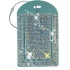 Glittering Blue Diamond Luggage Tag - Sparkling Rhinestone, Bling Baggage