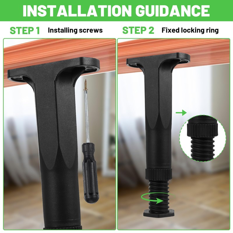 Tobeelec 12 Pcs Adjustable Height Bed Support Legs, 8.3"-14.5" Bed