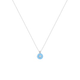 Elli Women's Necklace Coin Pendant Sun Symbol with Enamel in 925 Sterling Silver, enamel, None