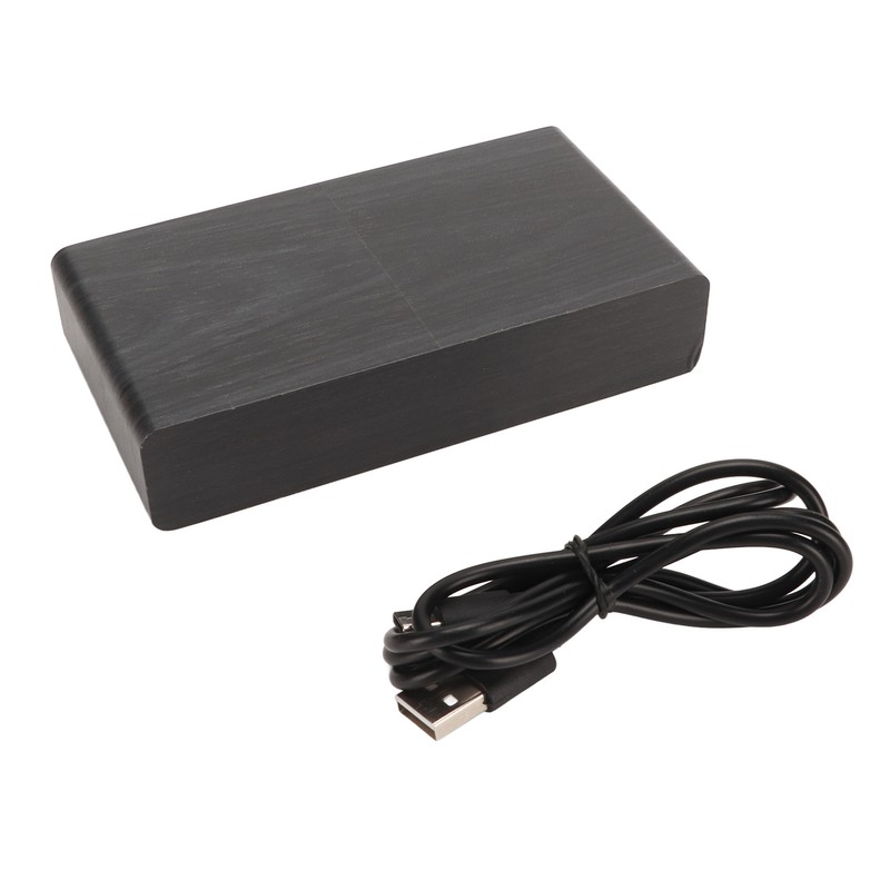 Black Wood Clock Digital Decoration White Light Wooden LED Clock