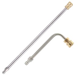 Pressure Washer Extension Wand, 2Pcs Extension Lance (15"/38cm) + 90°Curved Extension Rod (7.08"/18cm), 1/4 Inch Quick Connect, 4000 PSI