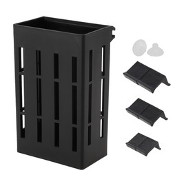 CAPASTEC Aquarium Plant Holder, Fish Tank Plant Holder, Aquarium Plant Holder with Hooks and Suction Cups, Aquarium Plant Pots for Hanging Plants and Plant Cultivation, Black, 1 Set