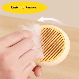 Cat Grooming Comb Brush: JOANGIHC 3PCS Dog Brush | Self-Cleaning Dog Shower Brush | Pet Bath Massage Brush | Dog Hair Fur Remover for Short & Long Haired Dogs/Cats