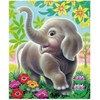 Diamond Painting Set, Elephant with Flowers and Accessories, Craft Kit