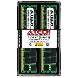 A-Tech 32GB Kit (2x16GB) Memory RAM for HP Z800 Workstation - DDR3 1866MHz PC3-14900 ECC Registered RDIMM 2Rx4 1.5V - Server