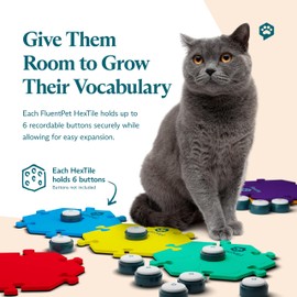 FluentPet HexTile - Red | Accessory Dog and Cat Button Learning Kits | Can Hold Up to 6 Buttons | Soft, Durable, and Non-Slip | Gift for Pet Lovers | Comes in 12 Colors