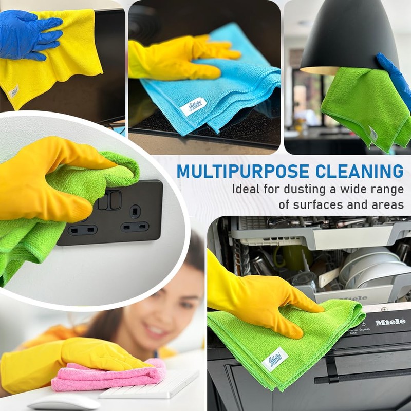 FABRIO Microfibre Cleaning Cloth - Assorted - 32cm x 32cm