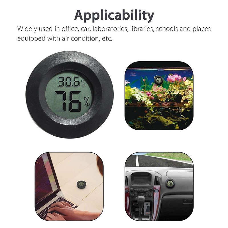 DollaTek Mini Digital LCD Temperature Humidity Meter Thermometer Hygrometer Round