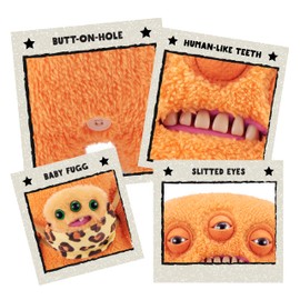 Fuggler Mini Rascals 9-inch Assortment Series 1 (Double Trouble) (Alien (Orange - Teddy) by ZURU, Funny Ugly Monster Plush Toy