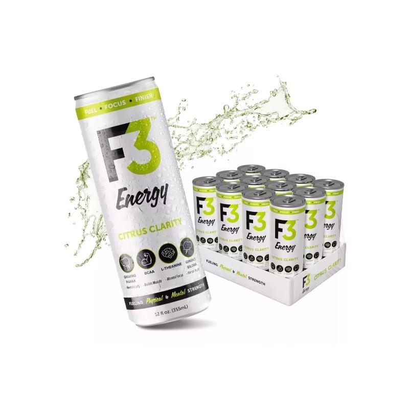 12 Pack- F3 Energy Drink Muscle & Brain(Multiple Flavors, Read