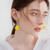 GAUEIOUR Flower Dangle Earrings, Floral Petal Drop Dangle Earrings,Fashionable Rubber