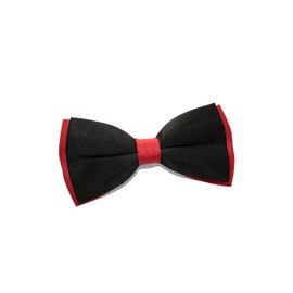 DQT New Plain Black & Red Mens Bow Tie