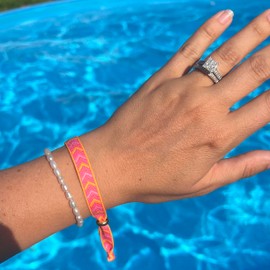 Selfmade Jewelry Festival Bracelets, Boho Jewellery - Fabric Bracelet, Colourful - Friendship Bracelets, Adjustable Size, Summer Jewellery, Polyester, No Gemstone