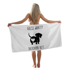 Tzhim Dachshund Beach Towel, Weiner Dog Pool Towels, Funny Dachshund Sand Towel Large Bath Towels Gifts for Dachshund Lovers, Dachshund Gifts for Women, Weiner Dog Gifts, Doxie Gifts, 29x60in