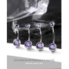 OUFER 14G Purple Belly Button Bar 10mm Titanium G23 Belly