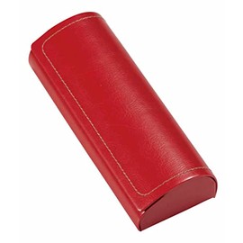 Megan 256602 Women's Hard Glasses Case, Leather, Faux Leather & Stitching, Stylish, Red